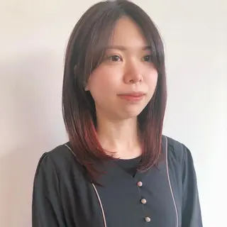 セミロング カラー 角田 翔太郎のヘアスタイル