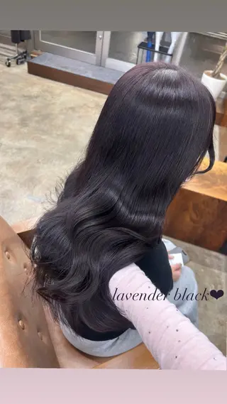 ロング カラー 🌷ラベンダーピンク 顔まわり🌷ねいろのヘアスタイル