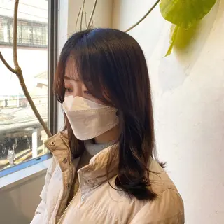 セミロング 韓国ヘア🕊村上 ののこ🕊のヘアスタイル