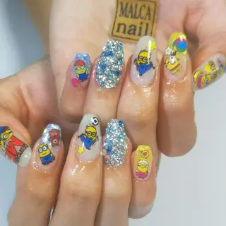 セミロング ヘアアレンジ パーマ ネイル キッズ マツエク・マツパ 荒木 莉奈のネイルデザイン
