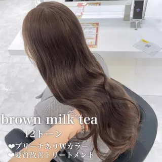 カラー 🤍ブリーチなし ブラウンhimi🤍のヘアスタイル