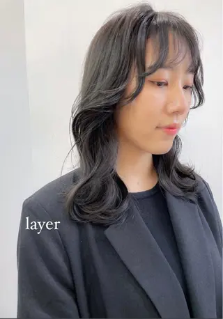 ミディアム カラー パーマ 💖美髪矯正💖 辻未侑のヘアスタイル