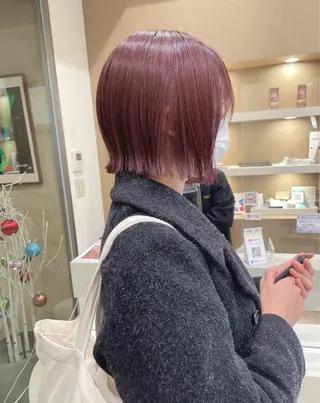 ショート カラー 縮毛矯正ボブ/ 髪質改善/カットのヘアスタイル