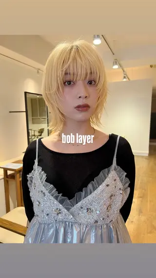 ミディアム カラー KNACK/天王寺 美容室/レイヤーのヘアスタイル