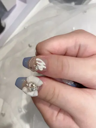 ネイル I-nailロング /ワンホン/キラキラのネイルデザイン