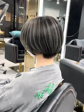 ショート バレイヤージュ/ハイ ライト/庄司鉄平のヘアスタイル