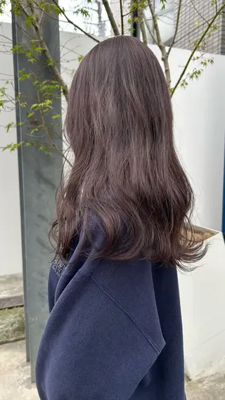 セミロング カラー じゅわっと暖色カラー 🍊Moemiのヘアスタイル
