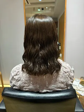 ミディアム 大人可愛い♡コテ巻き パーマ🌼杉田 萌恵のヘアスタイル