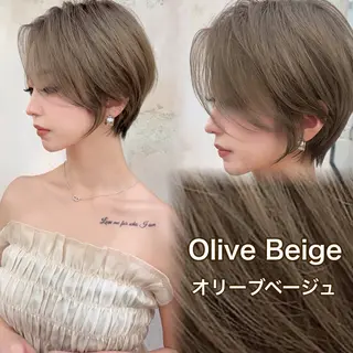 ショート ブリーチなし 透明感カラー/艶髪のヘアスタイル