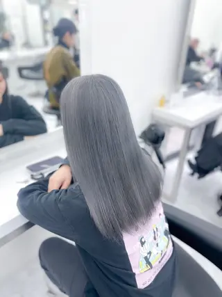 セミロング カラー ウルフ&レイヤー特化 まとまる美髪矯正のヘアスタイル