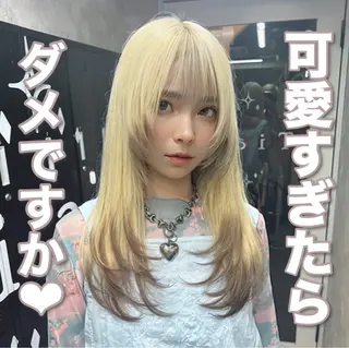 ロング カラー ダブルカラー特化💍 tiam💍韓国ヘアのヘアスタイル