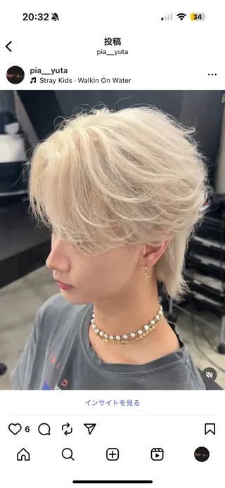 カラー メンズ 岩佐 柚太のヘアスタイル