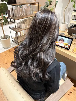 セミロング プルシールエクステ/ ハイトーン/ブリーチのヘアスタイル