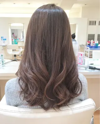 ミディアム セミロング ロング カラー タジマ ヤスヒサのヘアスタイル