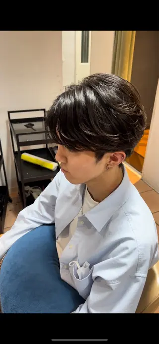ショート パーマ メンズ 朝3分でキマる 村上陸のヘアスタイル