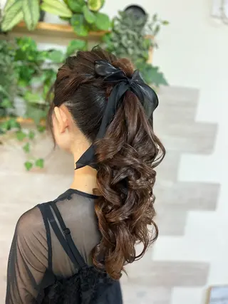 ロング ヘアアレンジ 早朝✨ヘアセット 着付け/清水玲歌のヘアスタイル