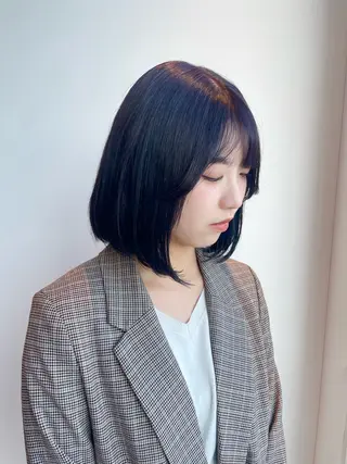 ミディアム カラー カーリーパーマ/ 透明ｶﾗｰ/MIKUのヘアスタイル