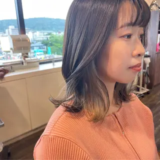 ミディアム カラー 似合わせヘア🤍 面田法子のヘアスタイル