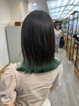 ミディアム カラー パーマ ヘアアレンジ 二ヶ月綺麗なデザイン カット/星野六三四のヘアスタイル