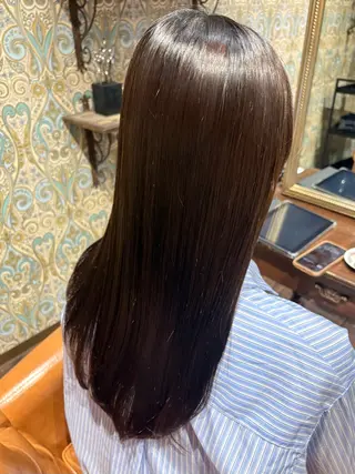 セミロング パーマ なぎさ 🎀  / 透明感カラー/心斎橋のヘアスタイル