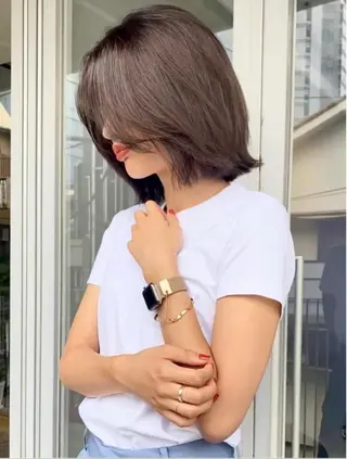 ミディアム カラー 韓国風×透明感カラー 髪質改善オタベシンヤのヘアスタイル