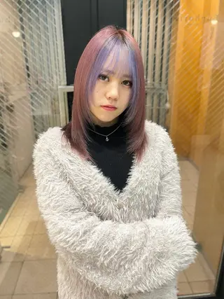 セミロング カラー MEI🎀つやカラー 🎀レイヤー🎀渋谷のヘアスタイル