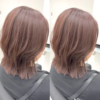 セミロング カラー ハイトーン🎀 暖色系カラー🎀愛美のヘアスタイル