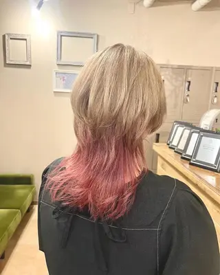 ミディアム カラー ヘアアレンジ S.BLOOM 川崎 翔哉のヘアスタイル