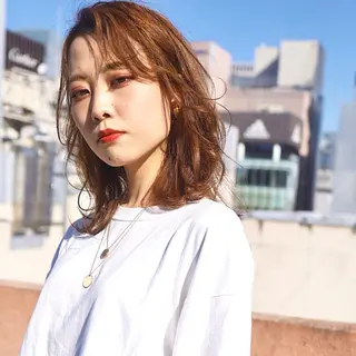 ミディアム カラー パーマ ヘアアレンジ トレンドヘア🩶 艶髪🩶yoshiのヘアスタイル
