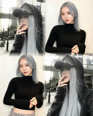 ミディアム カラー 韓国風ハッシュカット 似合わせレイヤー池袋のヘアスタイル