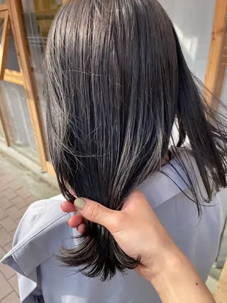 セミロング カラー 髪質改善×美髪矯正 艶髪カラー　阪口のヘアスタイル