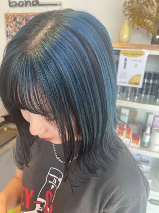 ミディアム カラー 嶋岡 乃愛のヘアスタイル