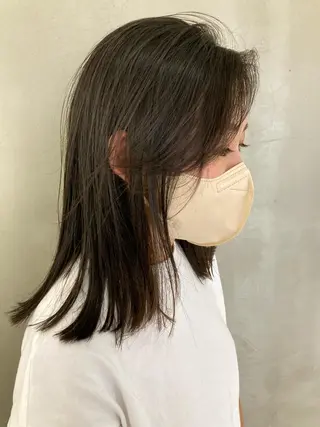 ミディアム Larry🌼中下 美香のヘアスタイル