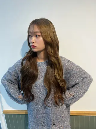 ロング カラー 赤みゼロ/透明感 カラー🌿KANTAのヘアスタイル