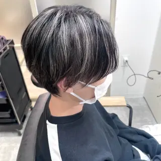 ミディアム カラー メンズ ☁️ケアブリーチ￤ ウルフ￤Shioriのヘアスタイル