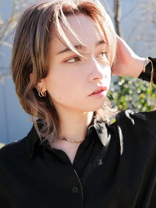 セミロング カラー パーマ ヘアアレンジ 髪質改善透明感カラー /SHOGO☀️のヘアスタイル