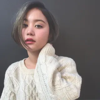 ショート カラー パーマ ヘアアレンジ メンズ キッズ ネイル マツエク・マツパ 韓国風×透明感カラー 髪質改善オタベシンヤのヘアスタイル