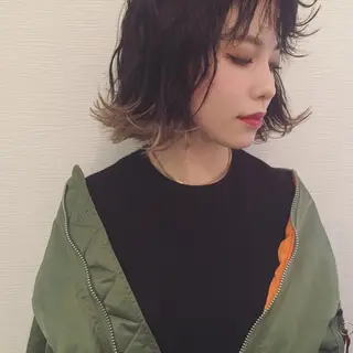 ミディアム カラー 池田 真由美のヘアスタイル
