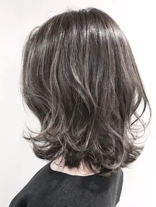 ミディアム カラー パーマ 土谷 敦郎のヘアスタイル