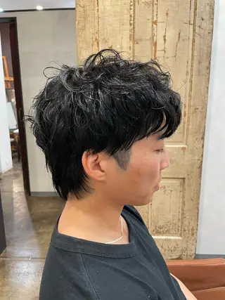 ショート パーマ メンズ 小川 舜人のヘアスタイル