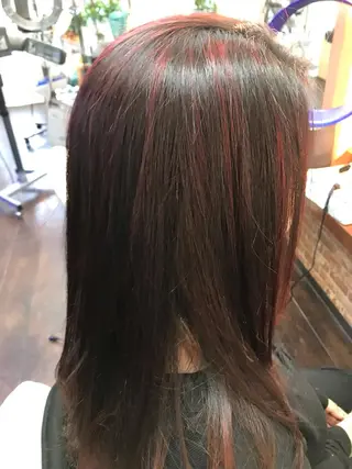 セミロング カラー 桧山 真のヘアスタイル