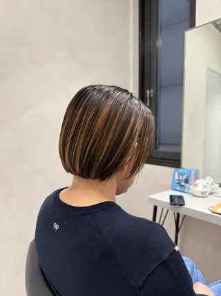 ショート カラー 大阪梅田/ショート ボブ/イナバリヤトのヘアスタイル