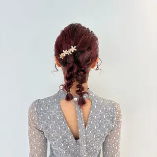 ミディアム ヘアアレンジ パ ルのヘアスタイル