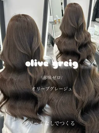 ロング カラー ブリーチなしヘーゼル 🤎透明感カラー 唯のヘアスタイル