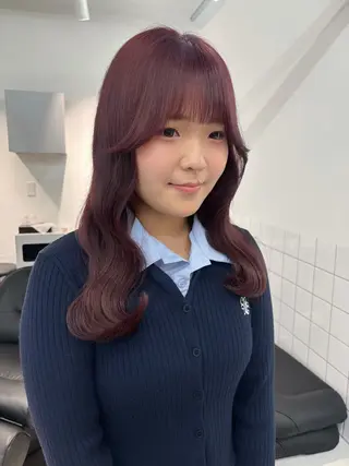 セミロング カラー 𝗺𝗶𝗸𝘂♡ 似合わせ🎀のヘアスタイル