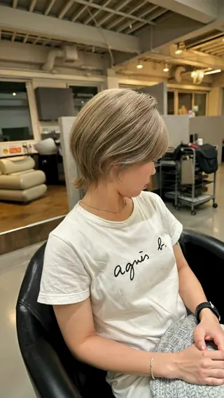 ショート バレイヤージュモデル 募集👒ヨンスクのヘアスタイル