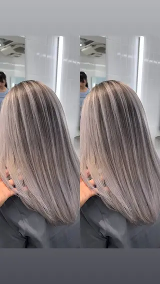 ロング カラー フェード・メッシュ ハイトーン/fumaのヘアスタイル