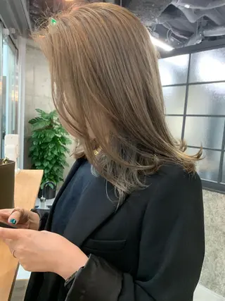 セミロング カラー 垢抜けヘア♡柔らかい カラー/mihoのヘアスタイル