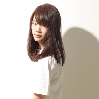 ミディアム セミロング ロング カラー タジマ ヤスヒサのヘアスタイル