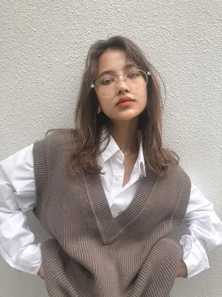 ミディアム カラー 韓国ヘア 店長NEGIのヘアスタイル